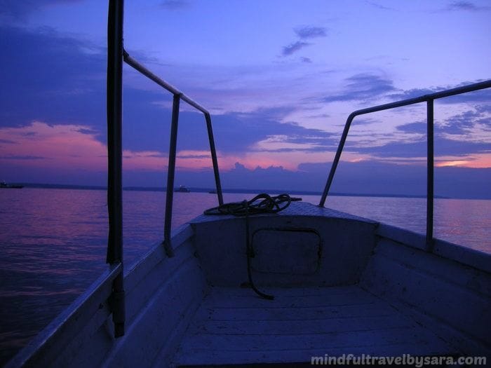 en busca de yacarés en el amazonas