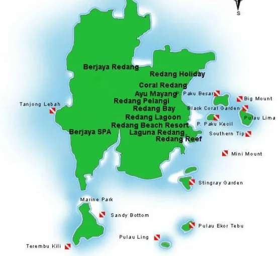 Redang island map4diving