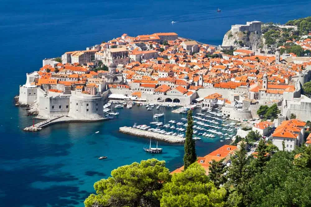 aerial view the Old Town of Dubrovnik Croatia
