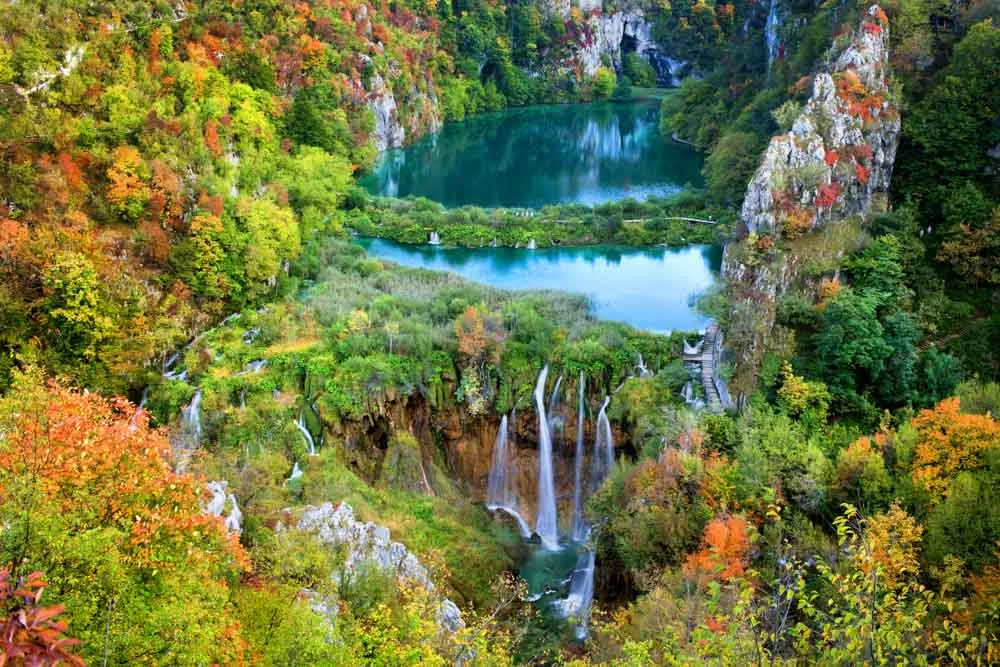 fall foliage Plitvice Lakes National Park croatia