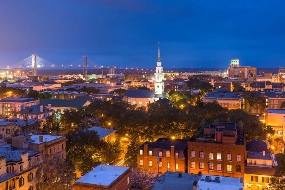 night city skyline savannah georgia