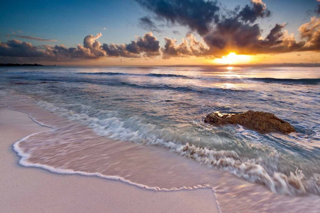 Beach sunrise at Riviera Maya