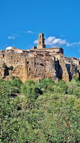 Vistas del Pueblo de Pitigliano en la Toscana