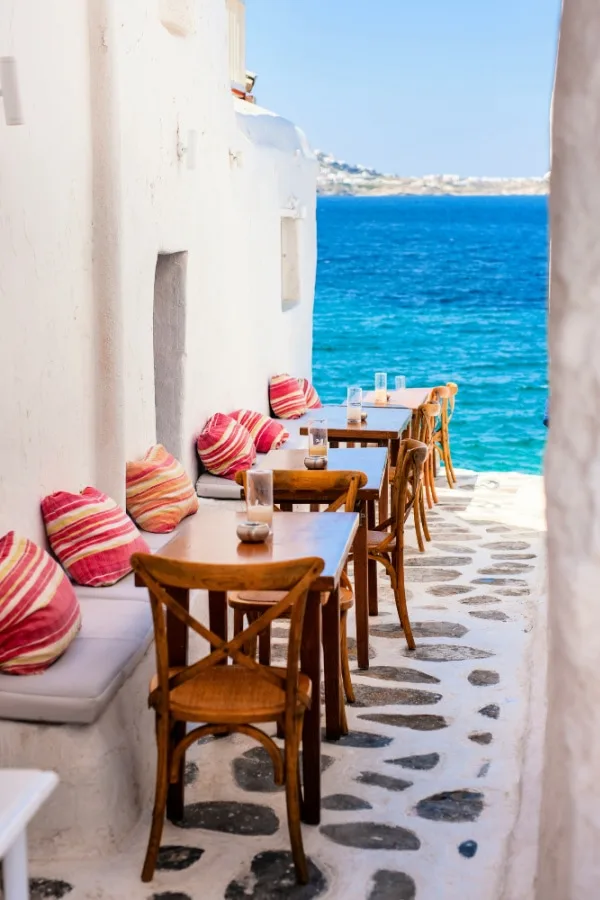 Callejon con encanto en Little Venice en Mykonos