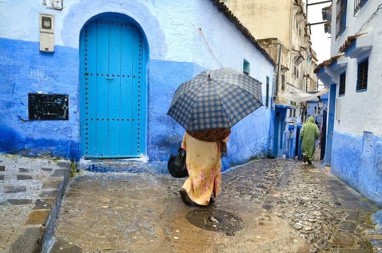 Calles en época de lluvia en marruecos