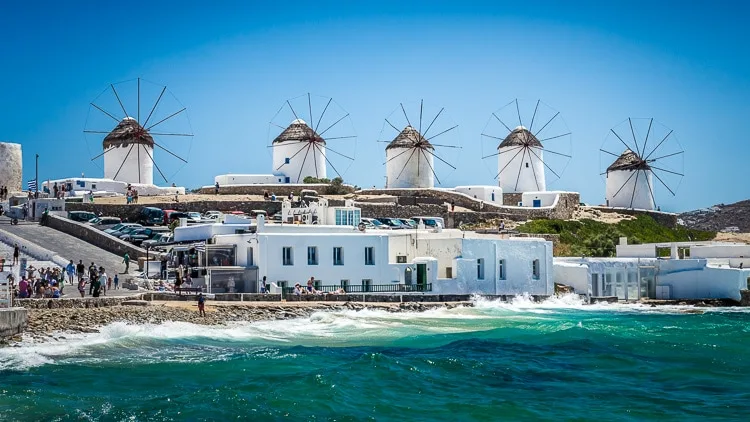 Famosos molinos de viento de Mikonos