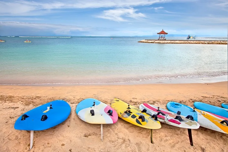 surf boards at the Nusa Dua beach