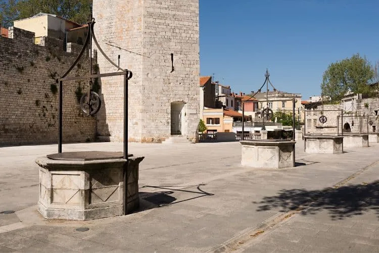 Medieval water well in Zadar Croatia