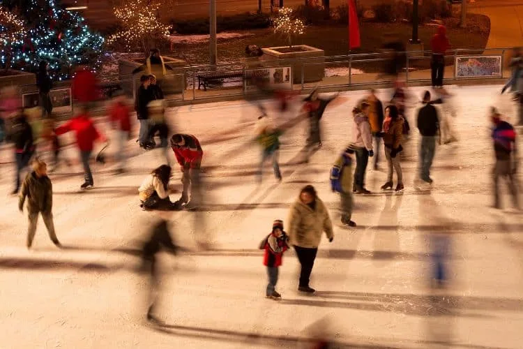 Skating at the Red Arrow Park Ice Rink