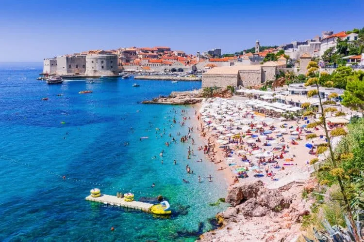 Public beach in Dubrovnik Croatia