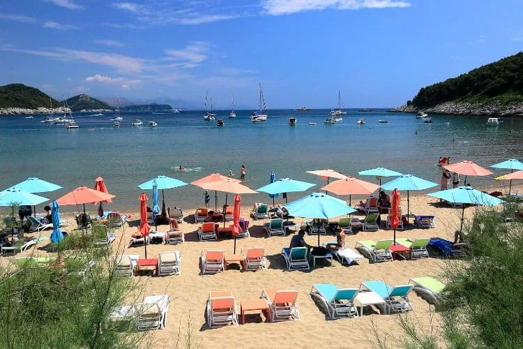 Summer view of Sunj Beach Lopud Island